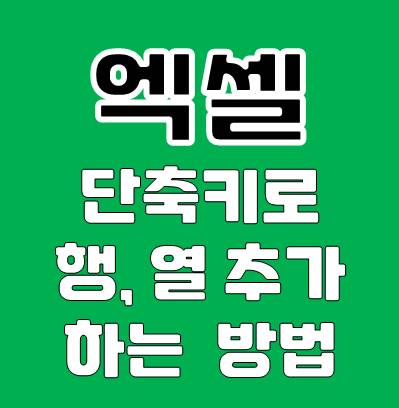 Excel 엑셀 단축키로 행 열 추가하는 방법